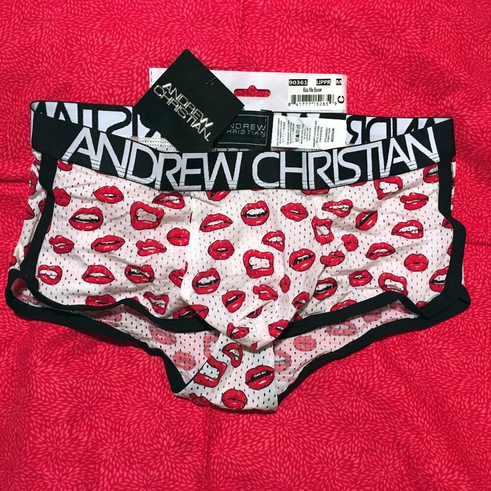 Andrew Christian Mesh Kiss Me Boxer Brief Size MEDIUM 🆕🩲🌟